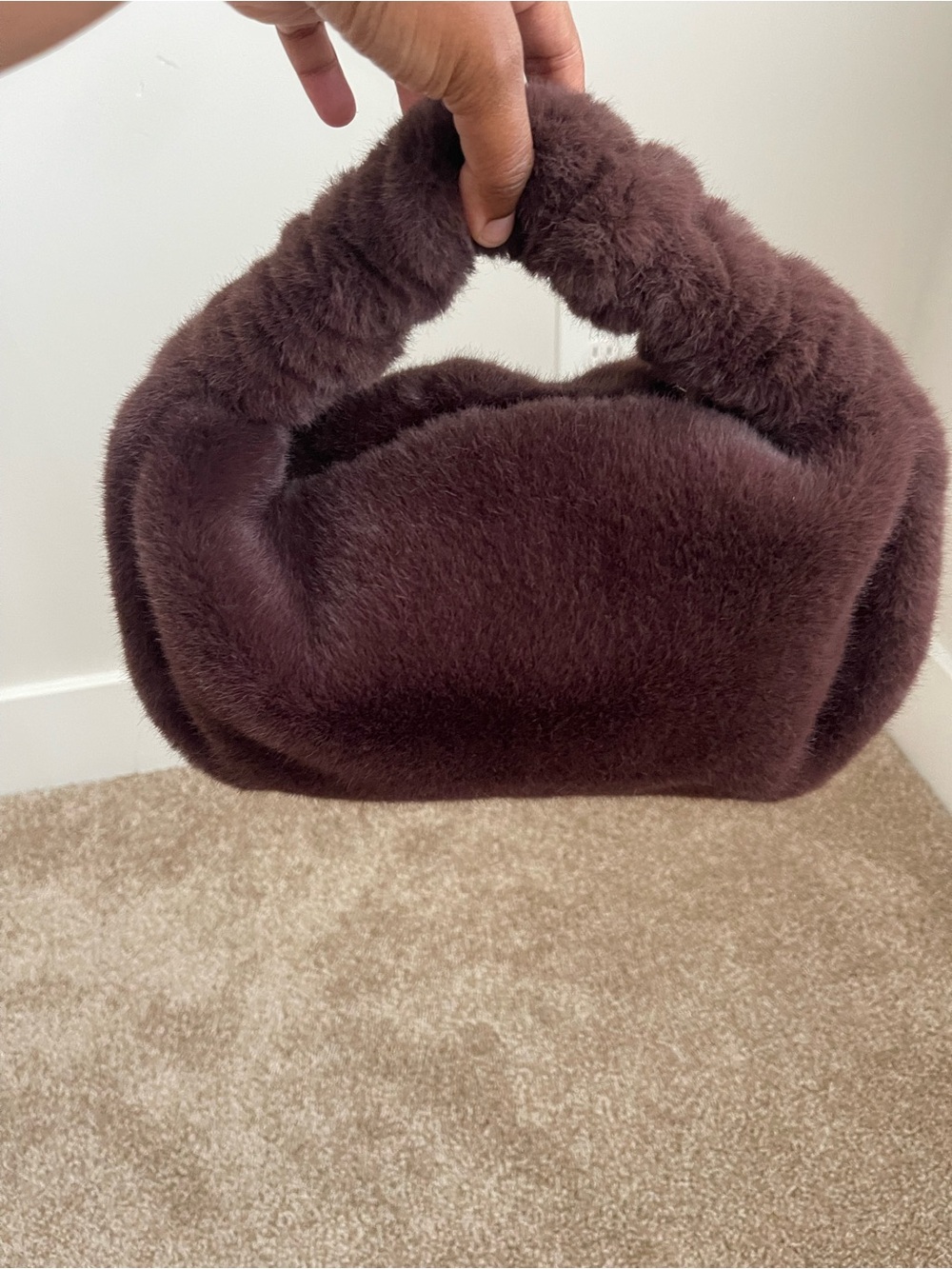 Alexander Wang Brown Plush Shoulder Bag